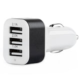 Chargeur USB blanc pour voiture avec 3 ports USB