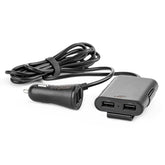 Chargeur USB pour voiture avec prises à l’avant et à l’arrière et quatre ports USB