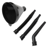 Entonnoir à carburant noir avec filtre, en 4 parties, diamètre 13 cm