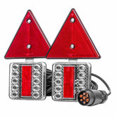Kit de feux LED magnétiques pour remorque avec réflecteurs triangulaires