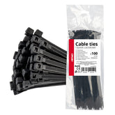 Colliers de serrage noirs 2,5 x 200 mm, lot de 100