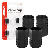 Bouchons de valve noirs en aluminium pour voiture, vélo et moto