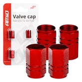 Bouchons de valve rouges en aluminium, lot de 4.
