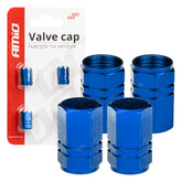 Capuchons de valve bleus en aluminium, lot de 4.