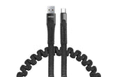 Câble spiralé USB vers micro USB de 120 cm