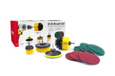 Kit de brosses pour perceuse avec brosses et éponges de récurage