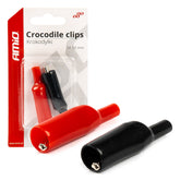 Pinces crocodile noires et rouges de 75 mm