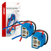 Douilles H4 céramiques coudées avec câbles, lot de 2.