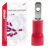 Cosses plates mâles isolées rouges 2,8 mm
