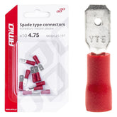 Cosses plates mâles rouges isolées 4,75 mm