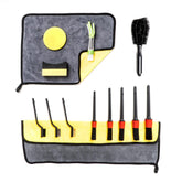 Kit d’entretien auto avec brosses, éponges et chiffon en microfibre