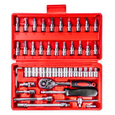Jeu de douilles 1/4 avec 46 pièces dans un coffret de rangement