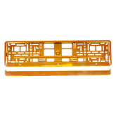 Jeu de cadres de plaque d’immatriculation orange métallisé, vue de face