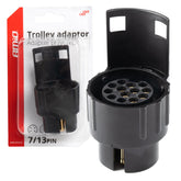 Adaptateur de remorque avec fiche 7 broches et prise 13 broches