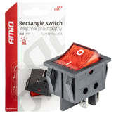 Interrupteur rectangulaire avec rétroéclairage rouge