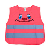 Pink refleksvest til børn med smiley og reflekterende striber