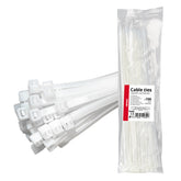 Colliers de serrage blancs 4,8 x 350 mm, lot de 100 pièces.