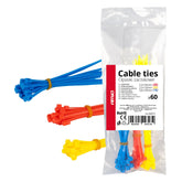 Lot de 60 serre-câbles en plastique colorés