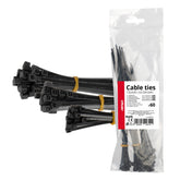 Colliers de serrage noirs en plastique, lot de 60 pièces.