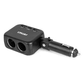 Double prise allume-cigare avec ports USB pour 12/24 V