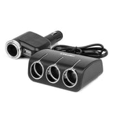 Prise triple avec port USB-A et fonction allume-cigare