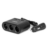 Prise allume-cigare triple avec ports USB-A et USB-C