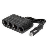 Prise allume-cigare quadruple avec ports USB-A et USB-C