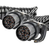 Câble spiralé pour remorque avec 2 prises 15 broches