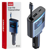FM-sender med Bluetooth, USB-A og USB-C-kabel