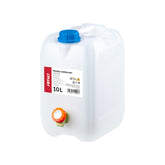 Hvid vanddunk på 10 liter i HDPE-plast med hane
