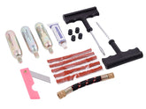 Kit de réparation de pneus tubeless avec CO2 et 17 pièces