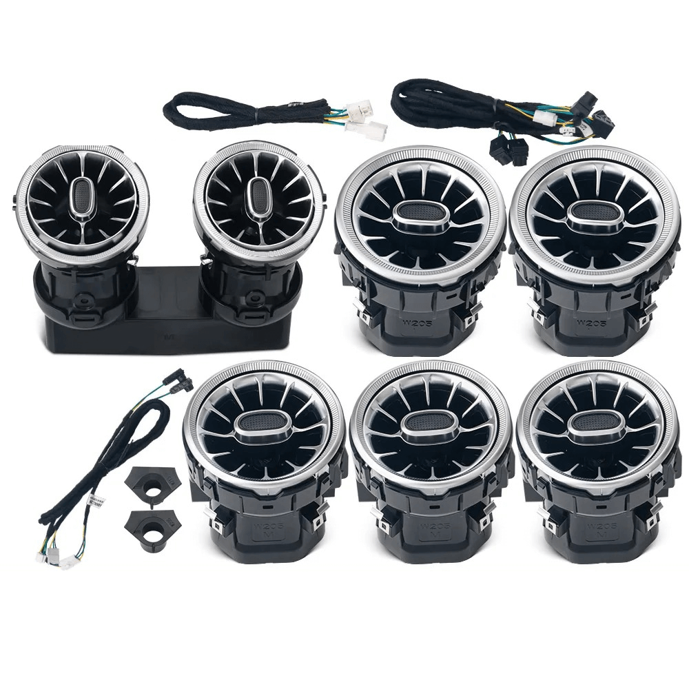 Éclairage d’ambiance pour buses d’aération – Mercedes A/CLA/C/E/GLC 15-25 kit complet pour un habitacle au style luxueux.