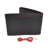 Couvre-volant noir avec fil rouge pour volant de 38-39 cm
