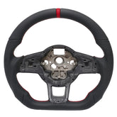 Volant sport en cuir pour VW Golf, Polo, Tiguan et Passat – style GTI avec bande