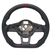 Volant sport en cuir pour VW Golf, Polo, Tiguan et Passat – style GTI avec bande