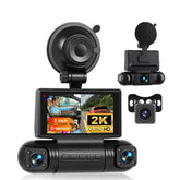 Dashcam 3" 2K avec 4 caméras – écran IPS, capteur G & enregistreur DVR