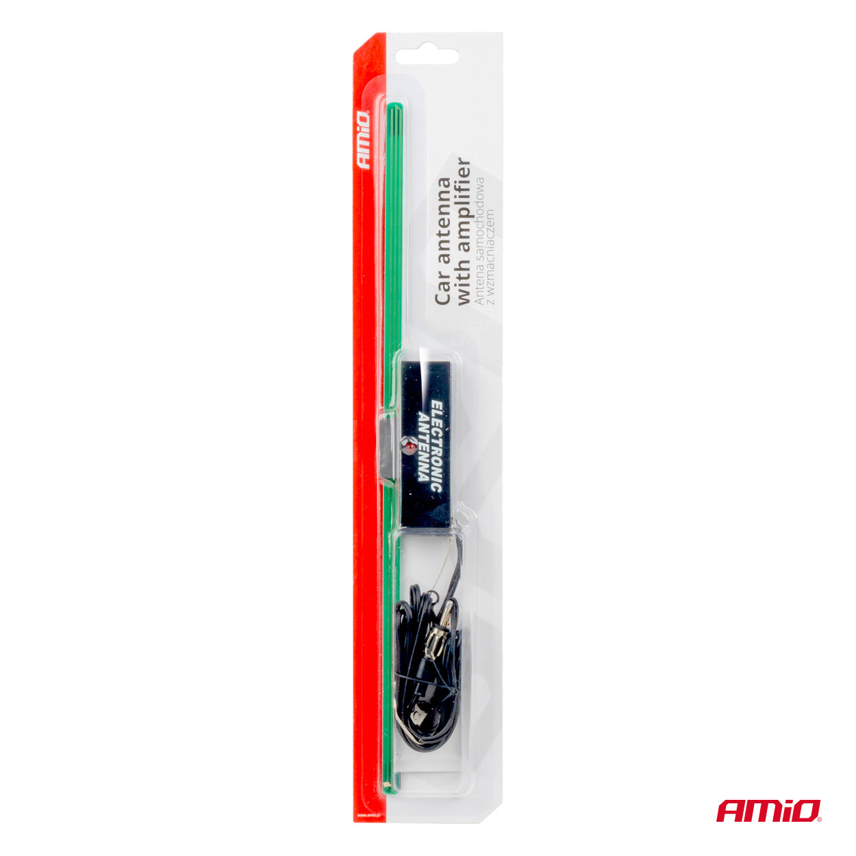 Antenne de voiture AM/FM avec mât de 34 cm et câble de 2,1 m