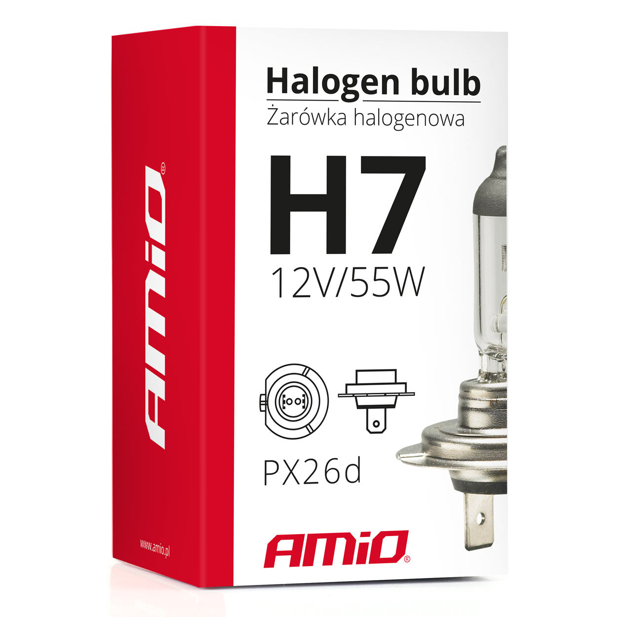 Ampoule halogène H7 avec culot PX26d et filtre UV