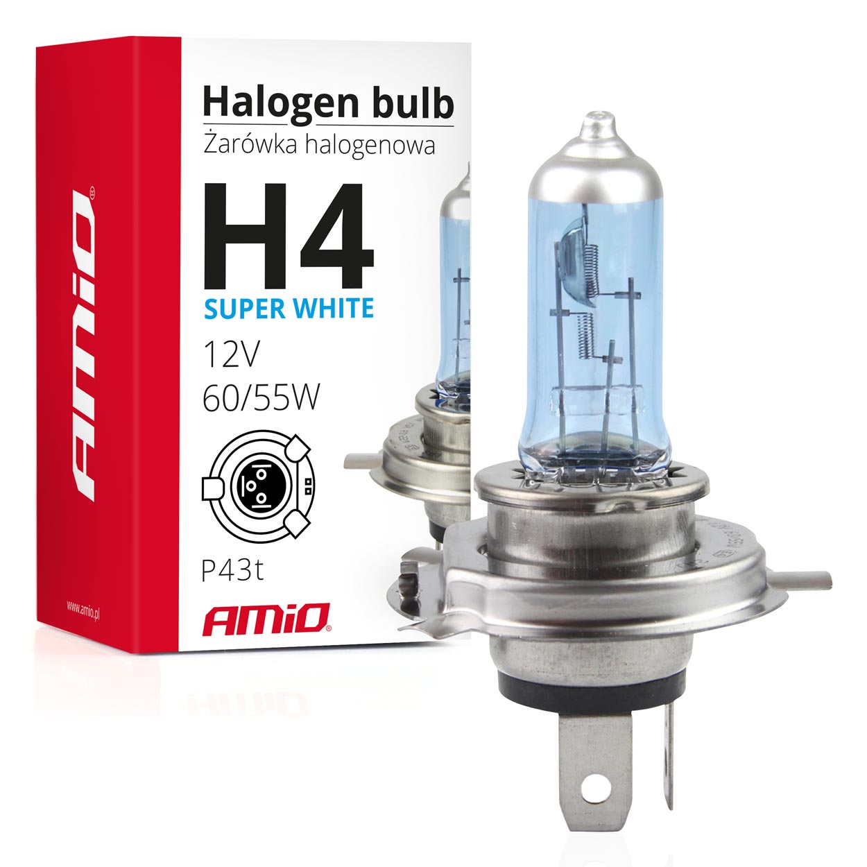 Ampoule halogène H4 Super White avec filtre UV