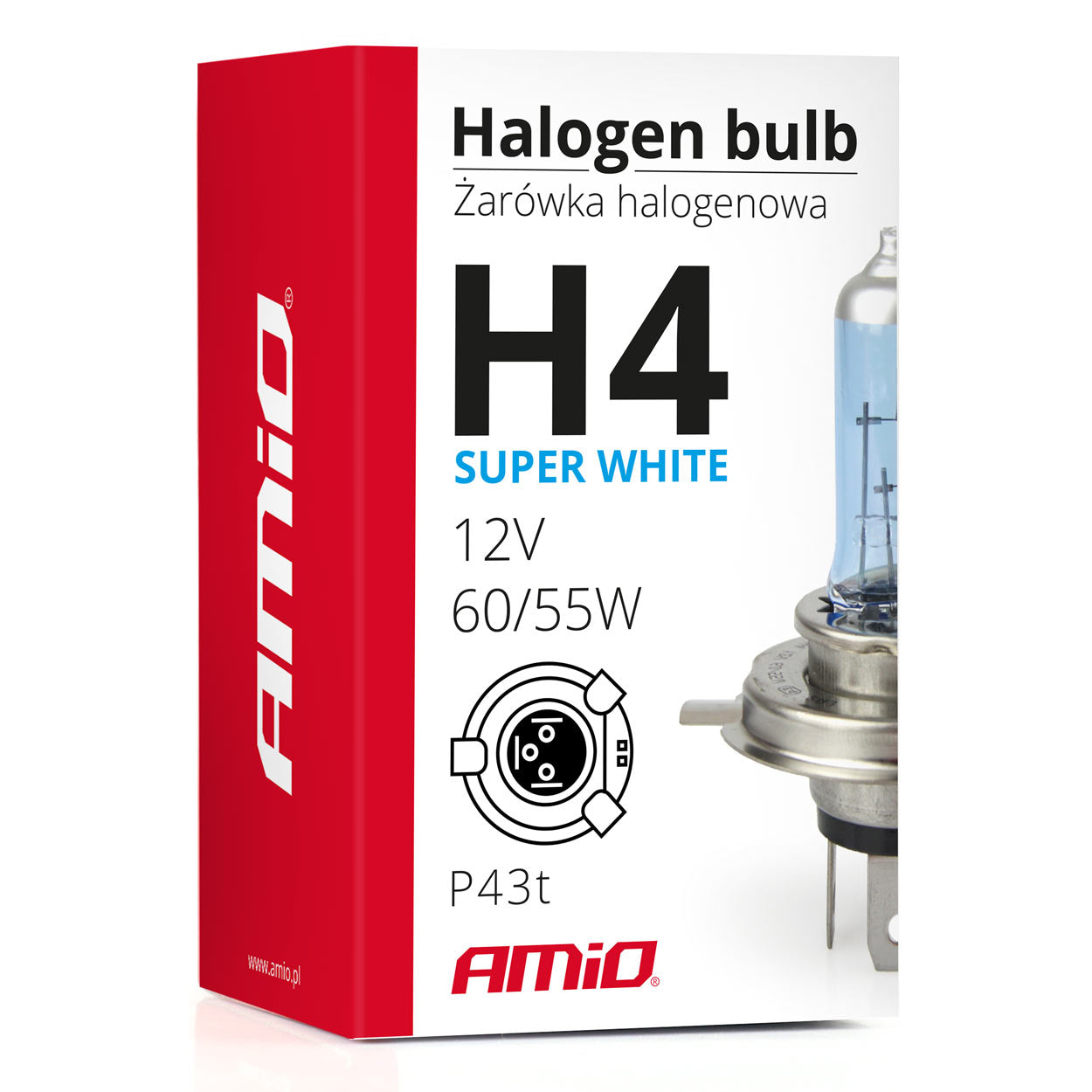 Ampoule halogène H4 avec homologation E8