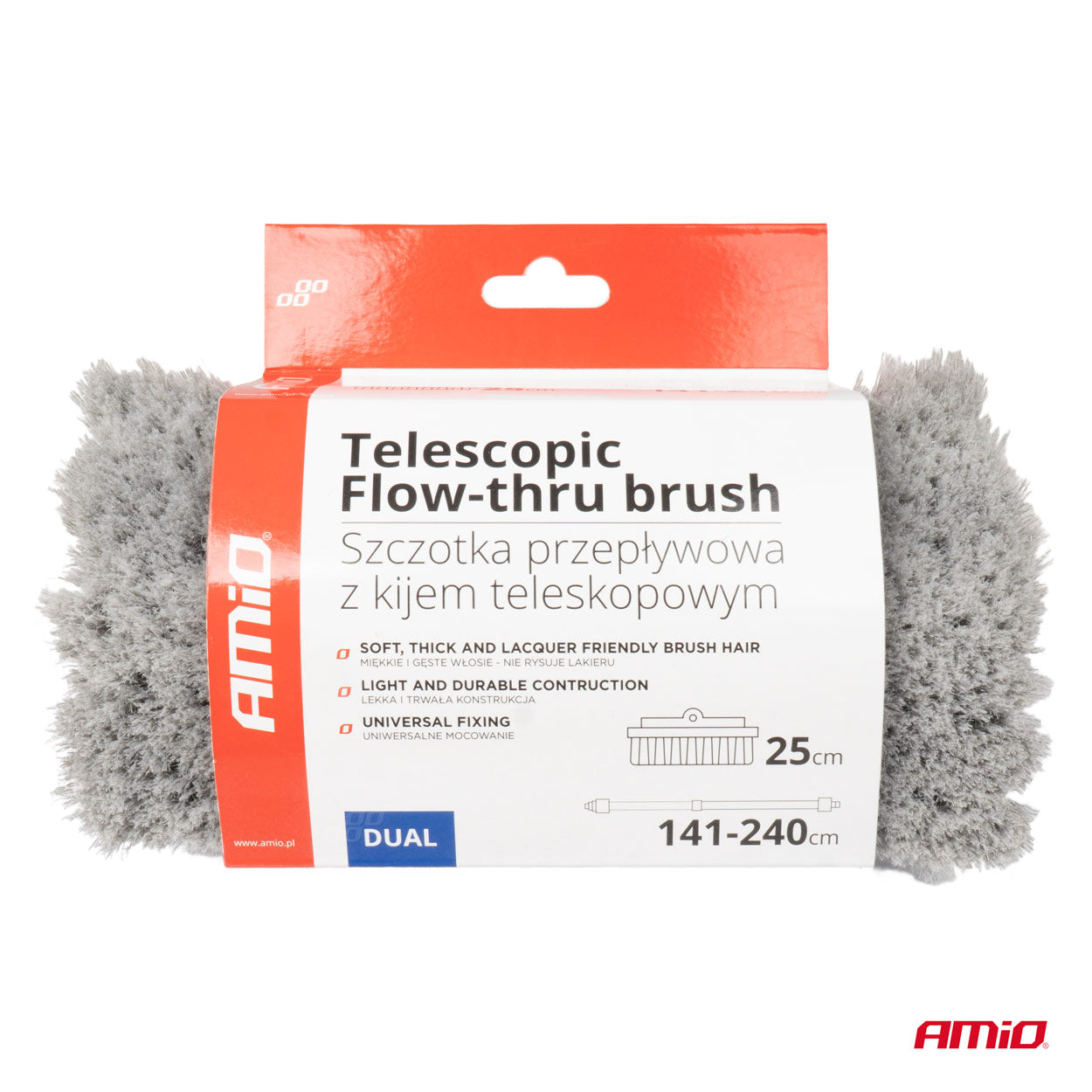 Brosse de lavage télescopique avec poils doux
