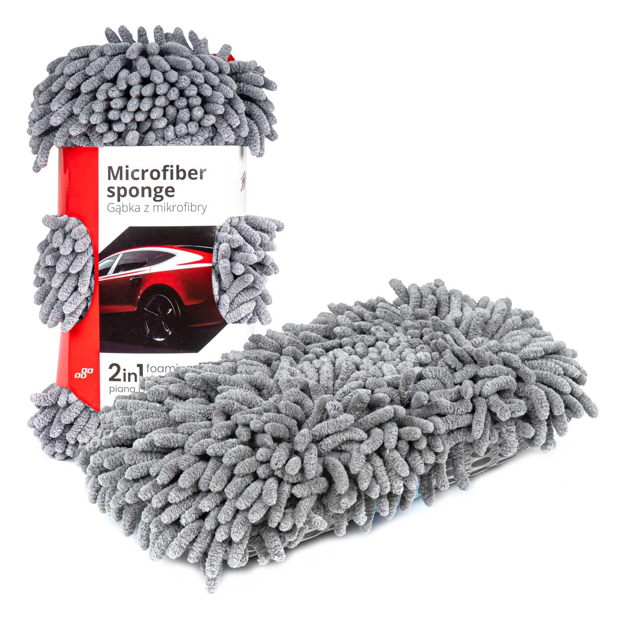 Éponge microfibre double face pour lavage auto