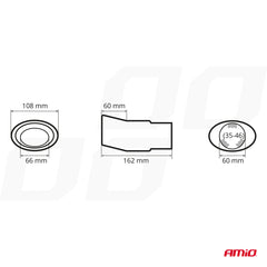 Embout d’échappement MT 005 pour diamètre de 35 à 46 mm