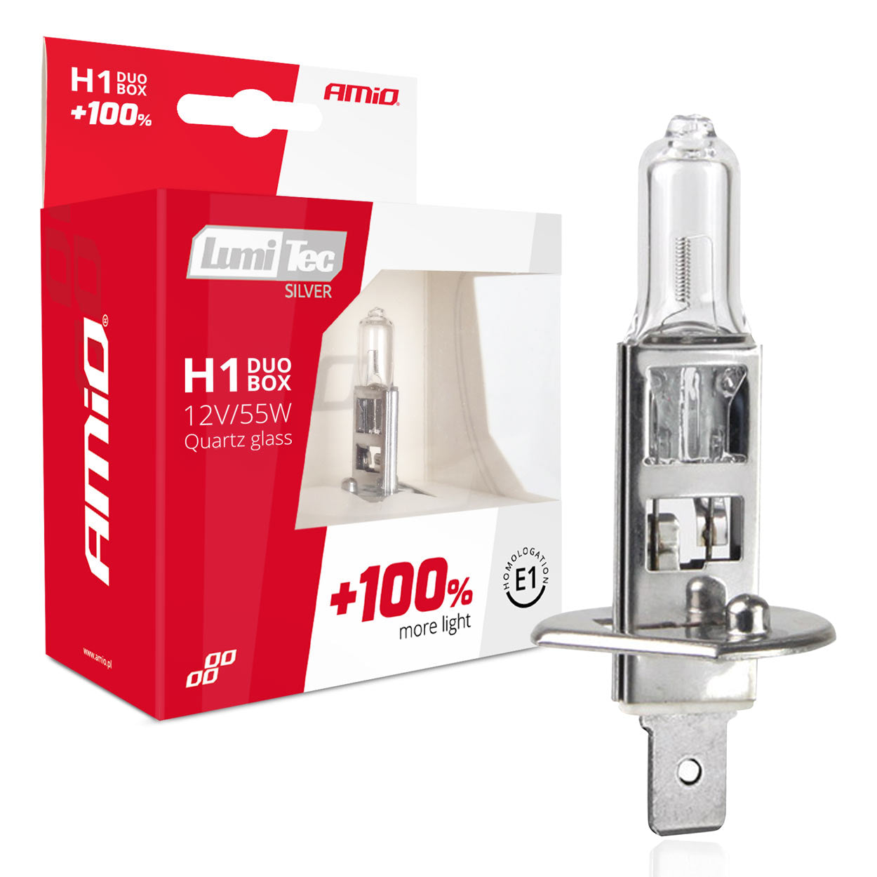Ampoules halogènes H1 LumiTec Silver +100% DUO