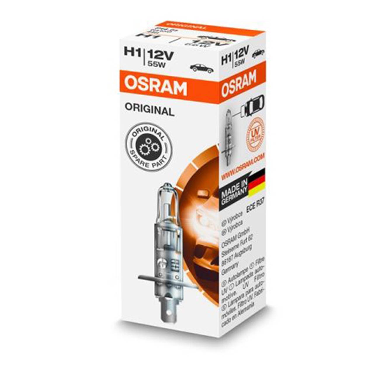 Ampoule halogène Osram H1 12 V 55 W avec culot P14,5s