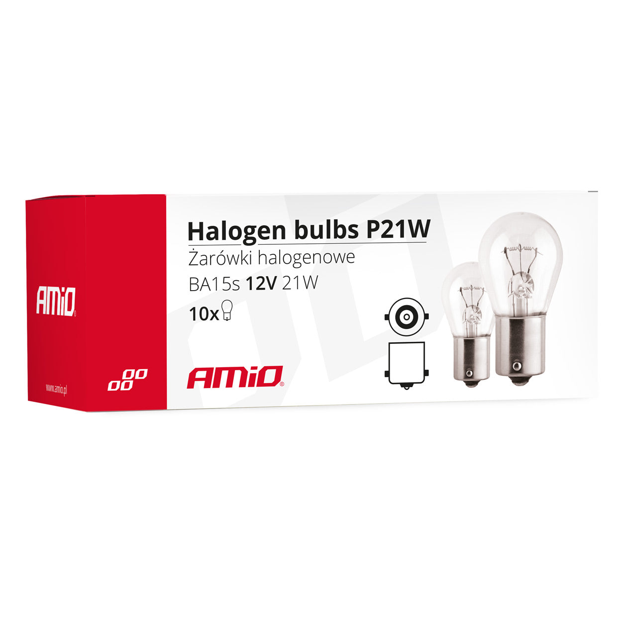 Lot de 10 ampoules halogènes P21W