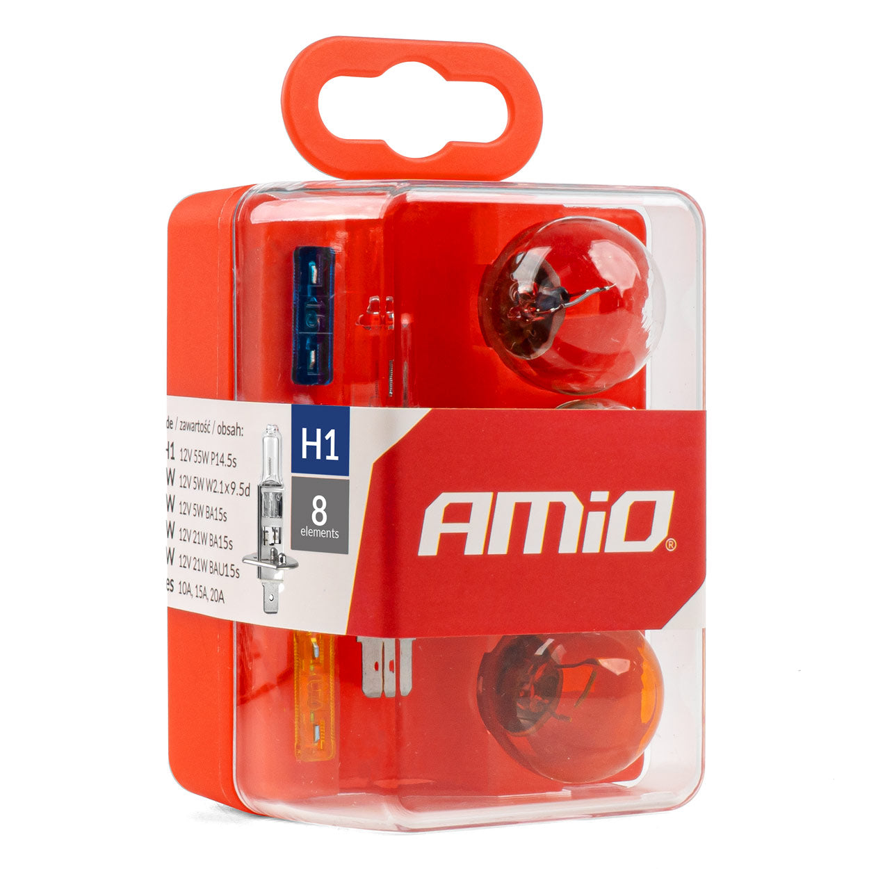 Kit d’ampoules halogènes et de fusibles 8 pièces avec ampoule H1