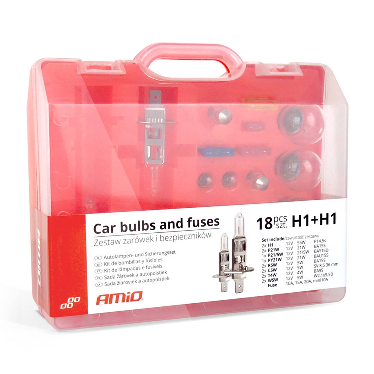 Kit d’ampoules halogènes 18 pièces avec ampoules H1 et fusibles automobiles