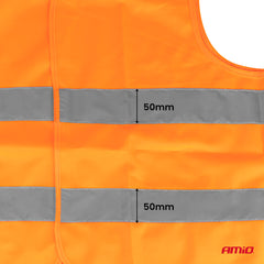 Orange refleksvest med grå refleksbånd