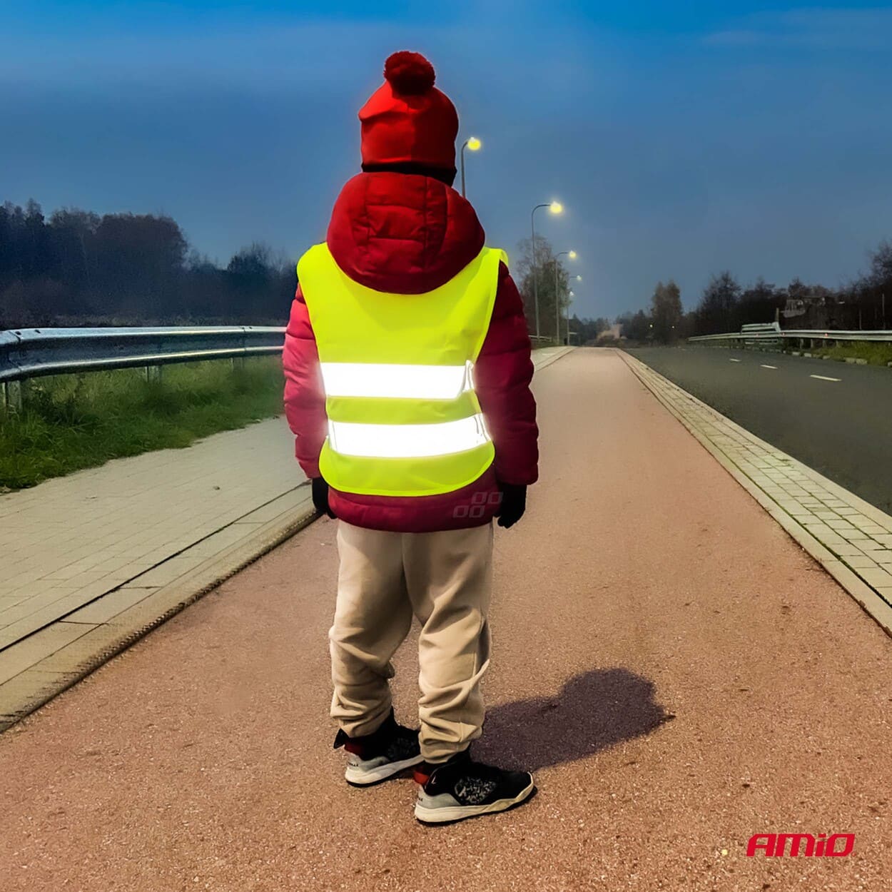 Gilet de sécurité jaune pour enfant, vue de face